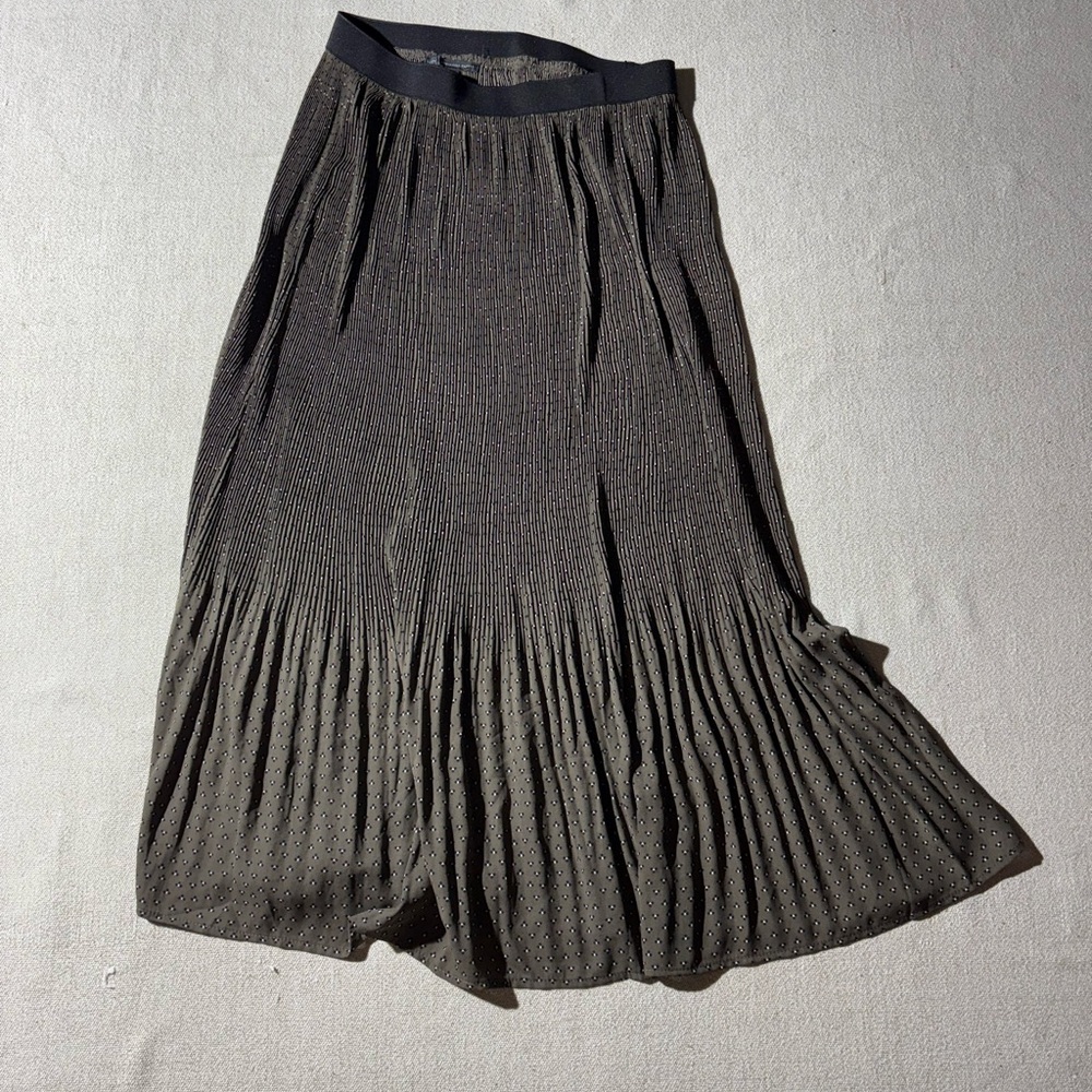 Adrianna Papell Leopard Print Pleated A-Line Skirt